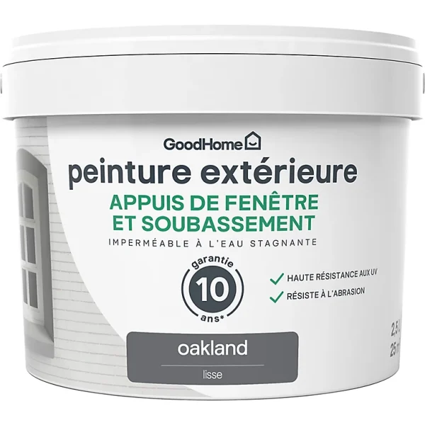 Castorama Peinture Appuis De Fenêtre GoodHome Gris Oakland 2,5L Authentic Original licence 1