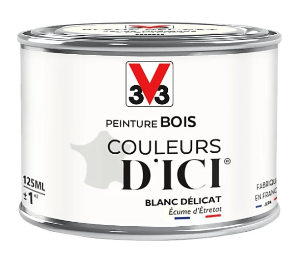 Retour gratuit en magasin. Castorama Peinture Bois Couleurs D’ici Blanc Délicat Velours V33 0,125L 1