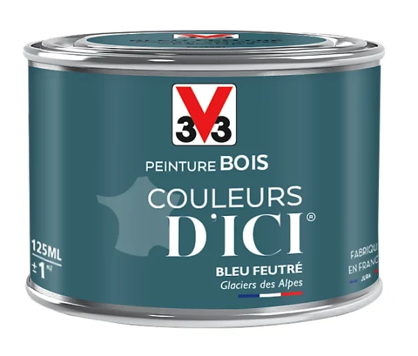 Castorama Peinture Bois Couleurs D’ici Bleu Feutré Velours V33 0,125L boutique en ligne france 1