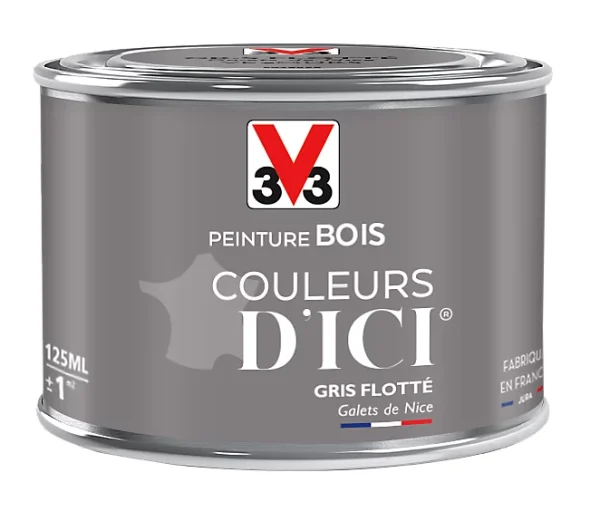 Castorama Peinture Bois Couleurs D’ici Gris Flotté Velours V33 0,125L boutique en ligne france 1