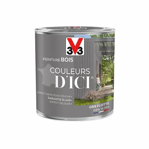 Castorama Peinture Bois Couleurs D’ici Gris Flotté Velours V33 0,5L vente chaude 1