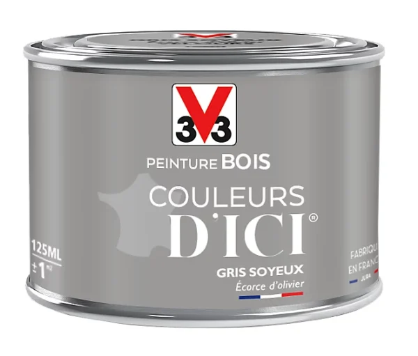 Pas Cher Magasin Soldes Castorama Peinture Bois Couleurs D’ici Gris Soyeux Velours V33 0,125L 1