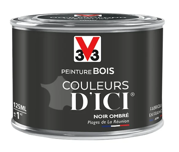 Castorama Peinture Bois Couleurs D’ici Noir Ombré Velours V33 0,125L boutique pas cher 1