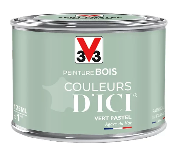 Officielle Castorama Peinture Bois Couleurs D’ici Vert Pastel Velours V33 0,125L 1