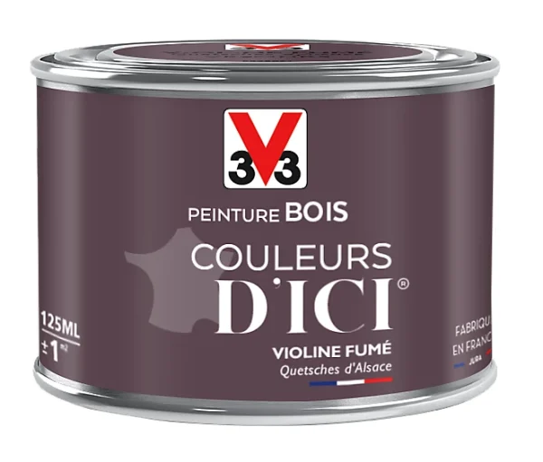 économies garanties Castorama Peinture Bois Couleurs D’ici Violine Fumé Velours V33 0,125L 1