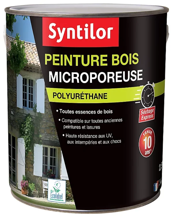 pas cher Castorama Peinture Bois Microporeuse Intérieur Extérieur Ardoise Syntilor 2,5L 1