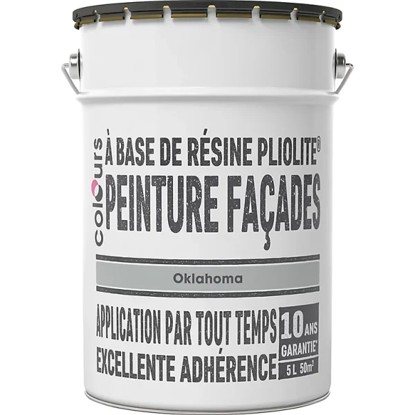 marques pas cher Castorama Peinture Façade Pliolite® Colours Gris Oklahoma 5L 1