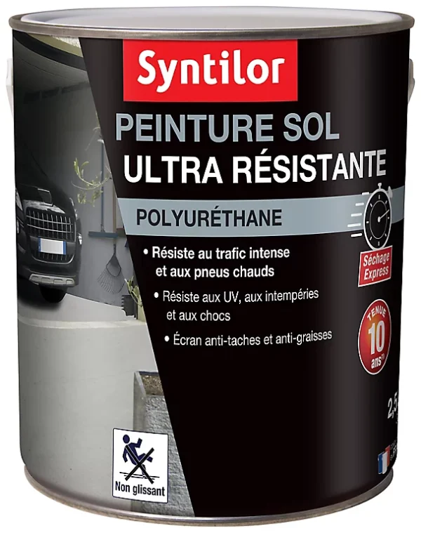 marque pas cher en ligne Castorama Peinture Pour Sol Ultra Résistante Acier Satin Syntilor 2,5L 1