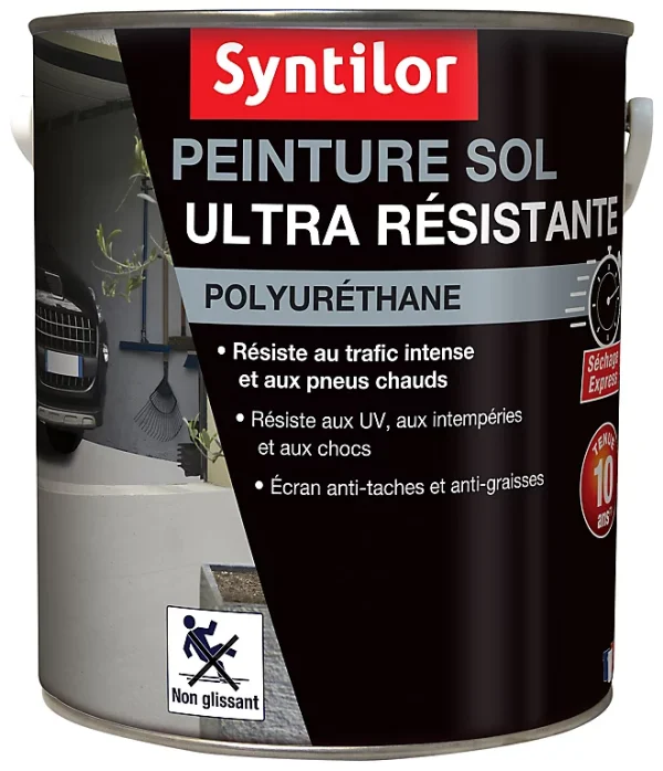 Castorama Peinture Pour Sol Ultra Résistante Acier Satin Syntilor 4L livraison la plus rapide 1