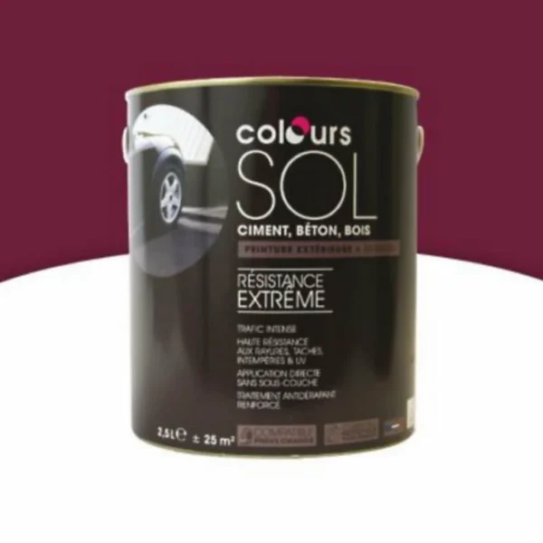 Castorama Peinture Sol Colours Premium Rouge Cardinal Satin 2,5L boutique en france 1