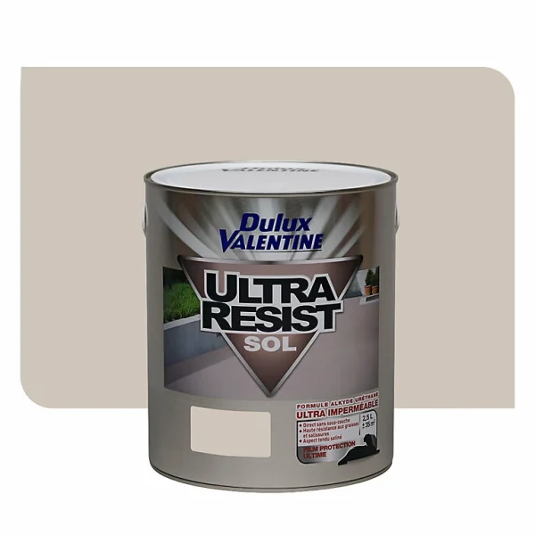 Retour Gratuit Castorama Peinture Sol Dulux Valentine Ultra Resist Satin 2,5L Gravier 1