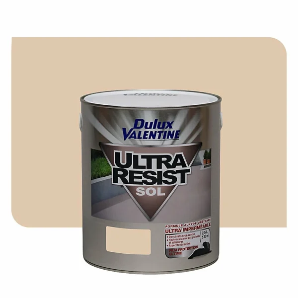 Castorama Peinture Sol Dulux Valentine Ultra Resist Satin 2,5L Sable mode pas cher 1