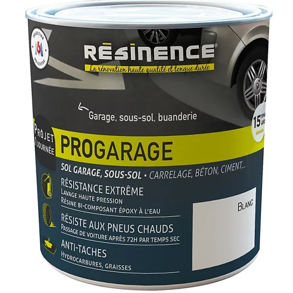 Retour Gratuit Castorama Résine De Rénovation Sol Pro Résinence Garage Blanc 300ml 1