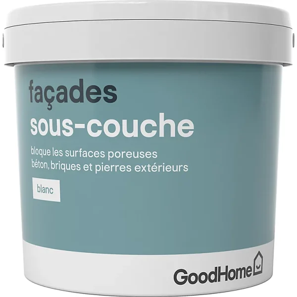 marque pas cher Castorama Sous-couche Façade GoodHome Blanc 5L 1