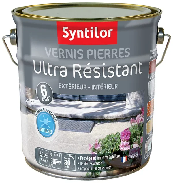 vente luxe pas cher Castorama Vernis Pierres Aquaréthane 2,5 L 1